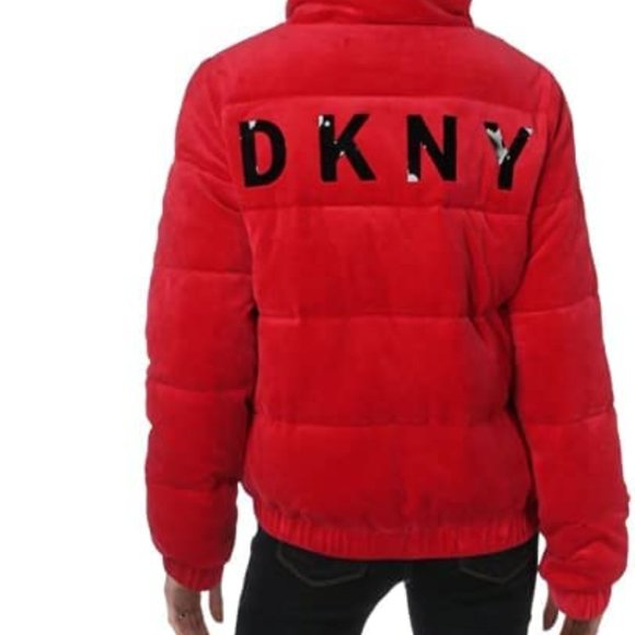 DKNY Red Puffer Jacket - Picture 3 of 12
